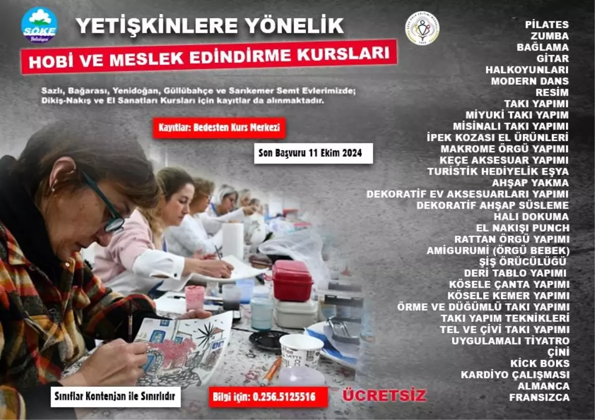 Söke’de Ücretsiz Kurs Fırsatları Başlıyor